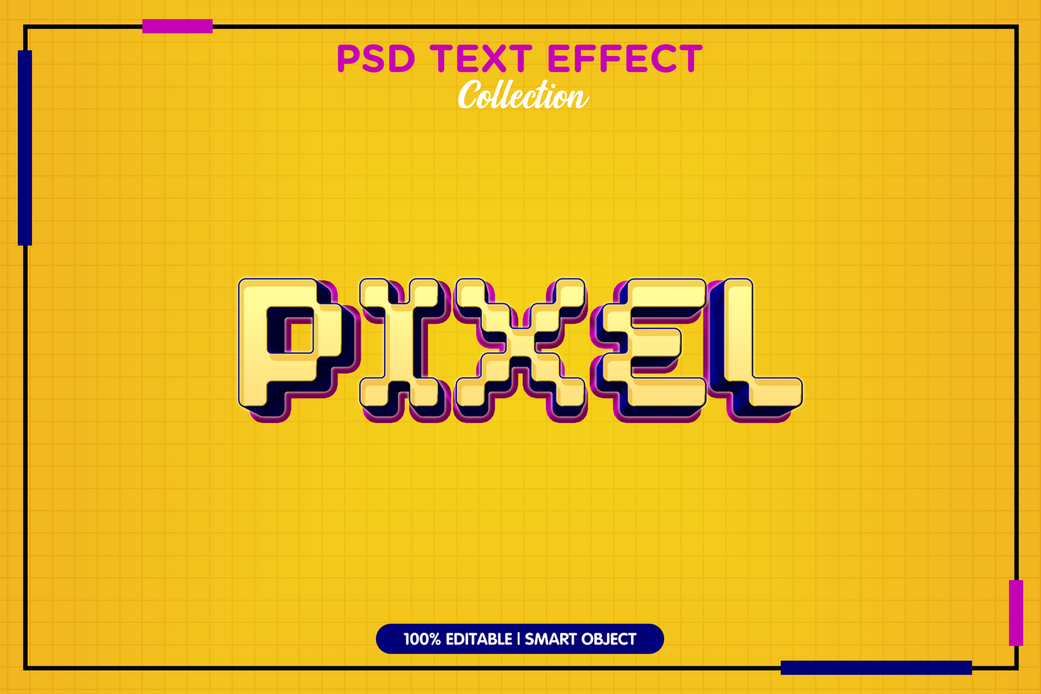 pixel text effect template psd