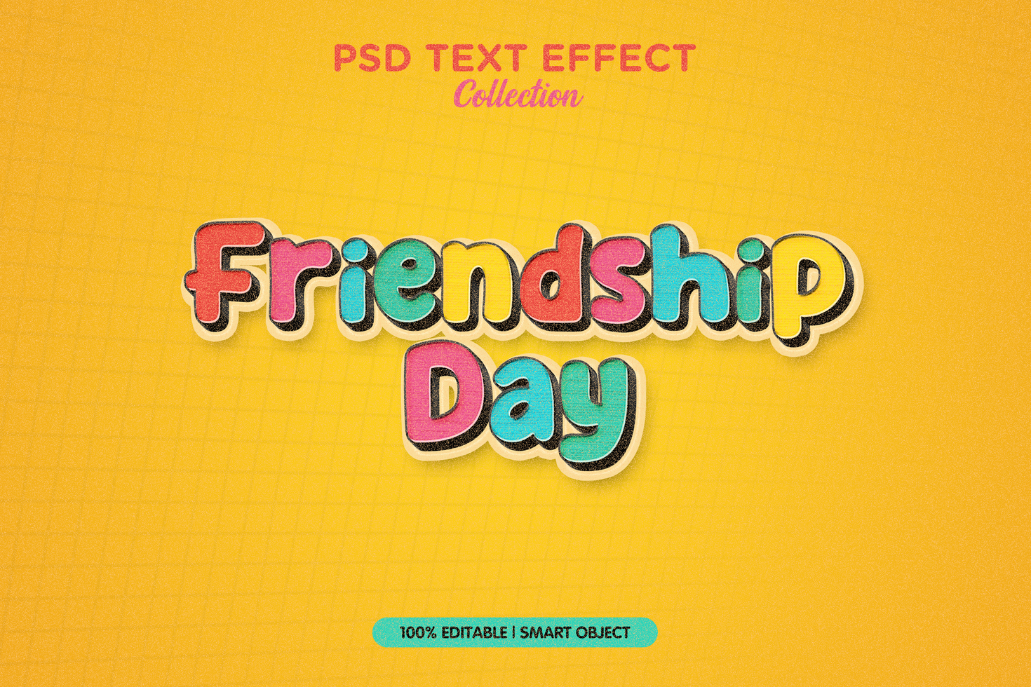 friendship text effect template psd