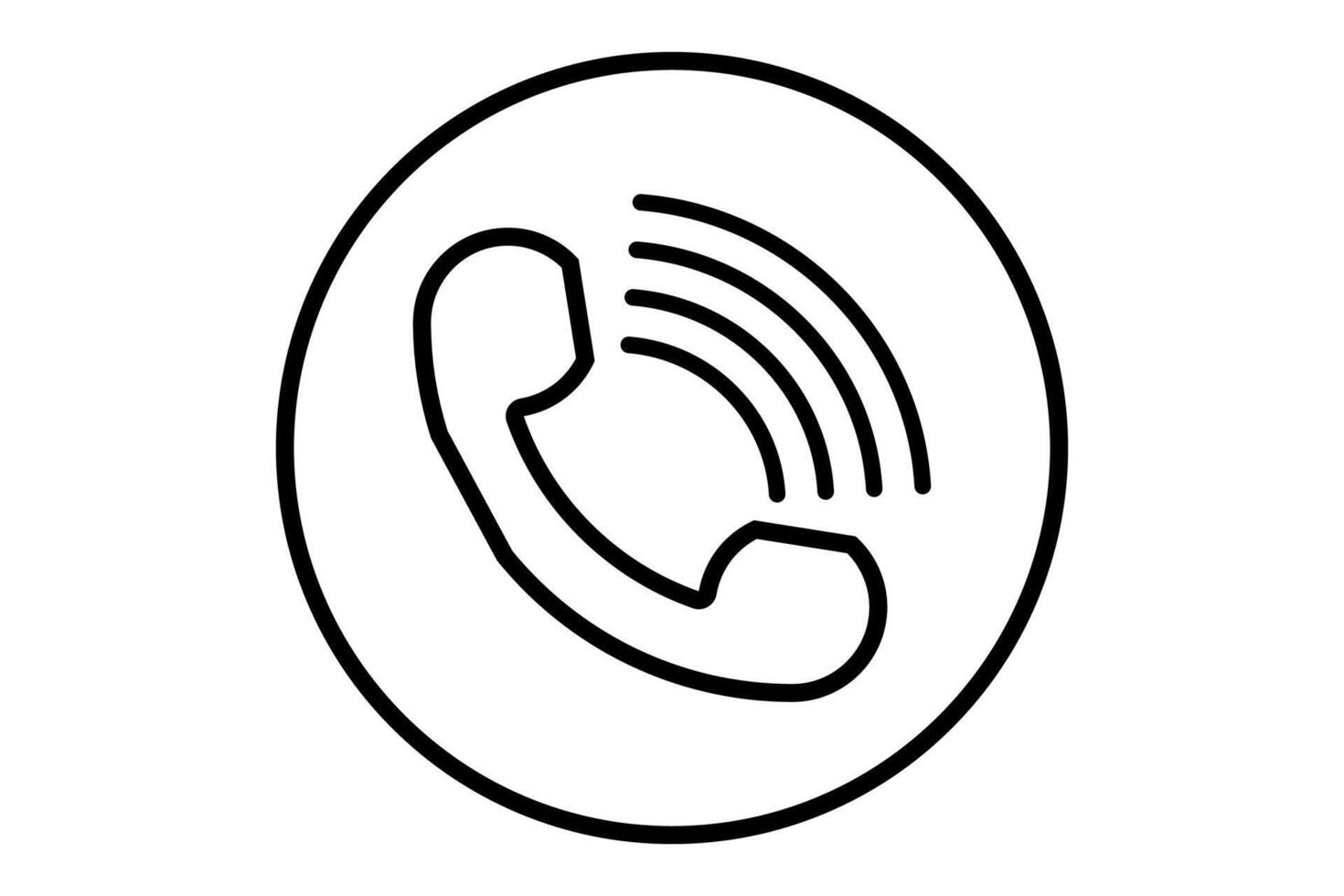 Old phone or telephone calling icon design black color ellips black color without background vector
