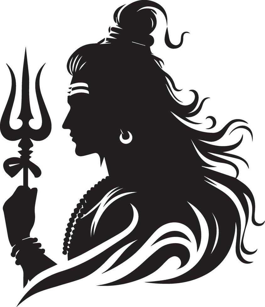 lord shiva, the lord of the gods, in the water with a trident vector