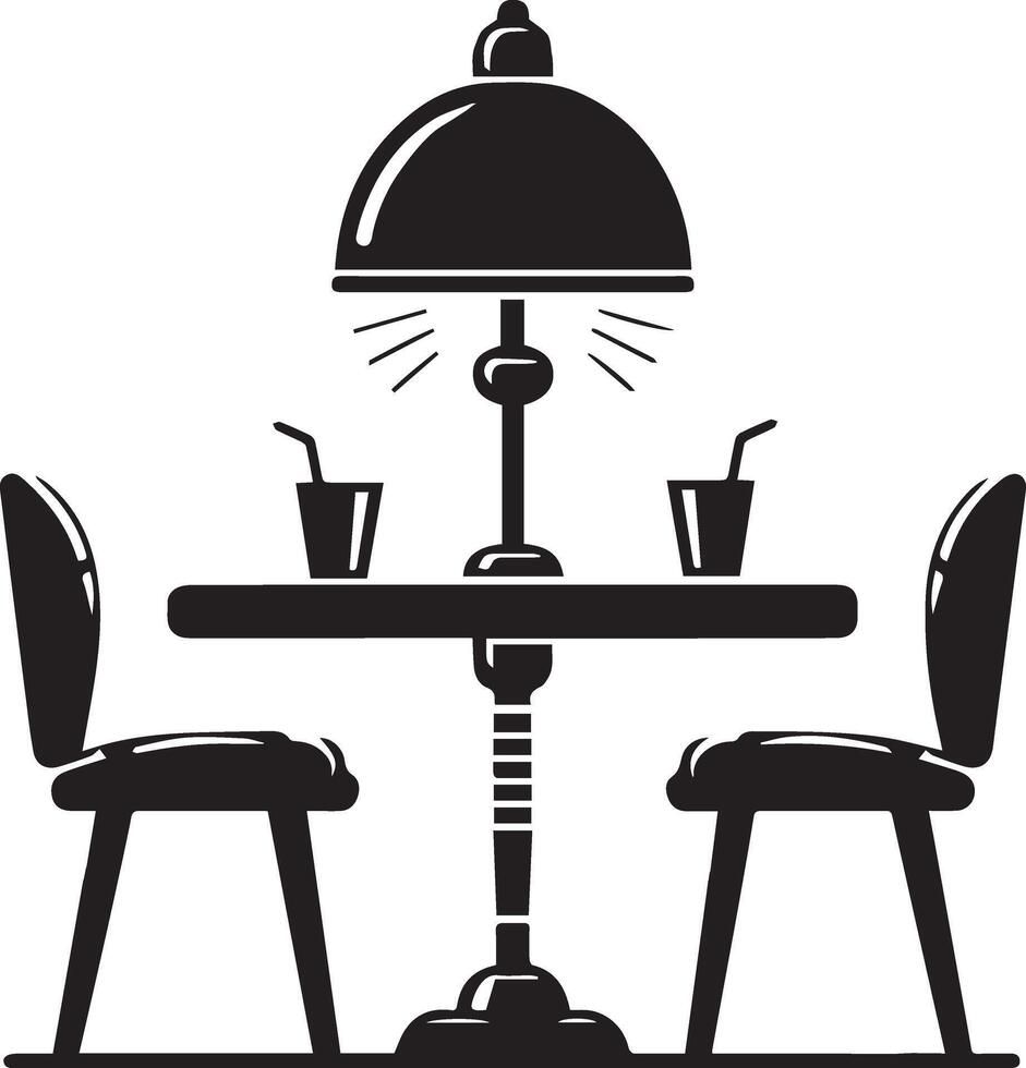 dining room table with chairs and lamp vector