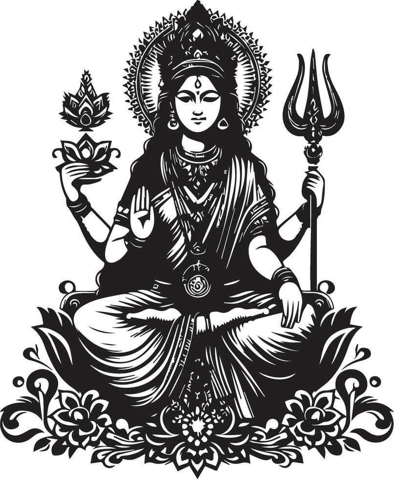 the goddess of music is sitting on a guitar vector