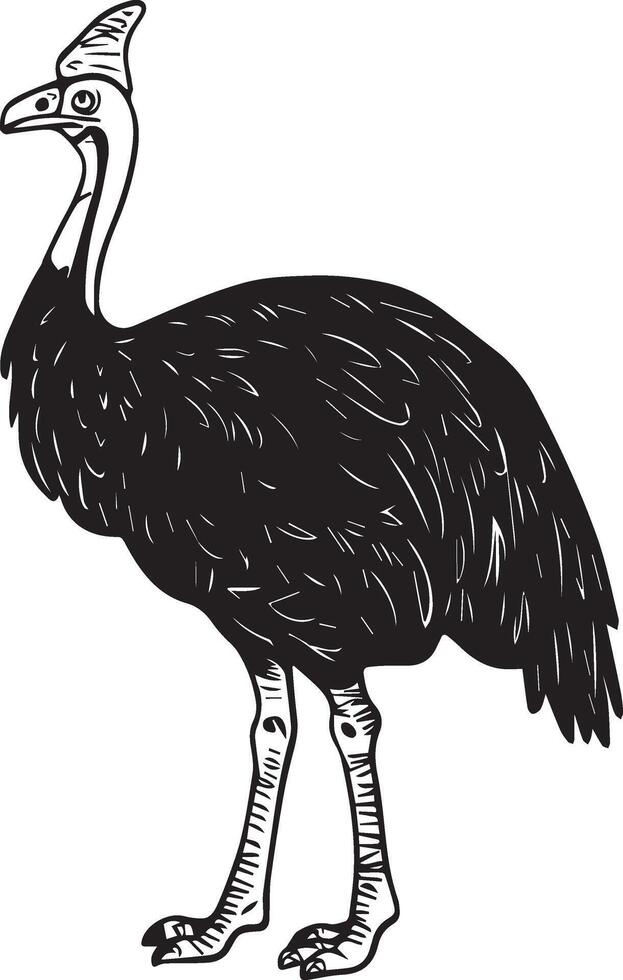 an emu bird with a hat on its head vector