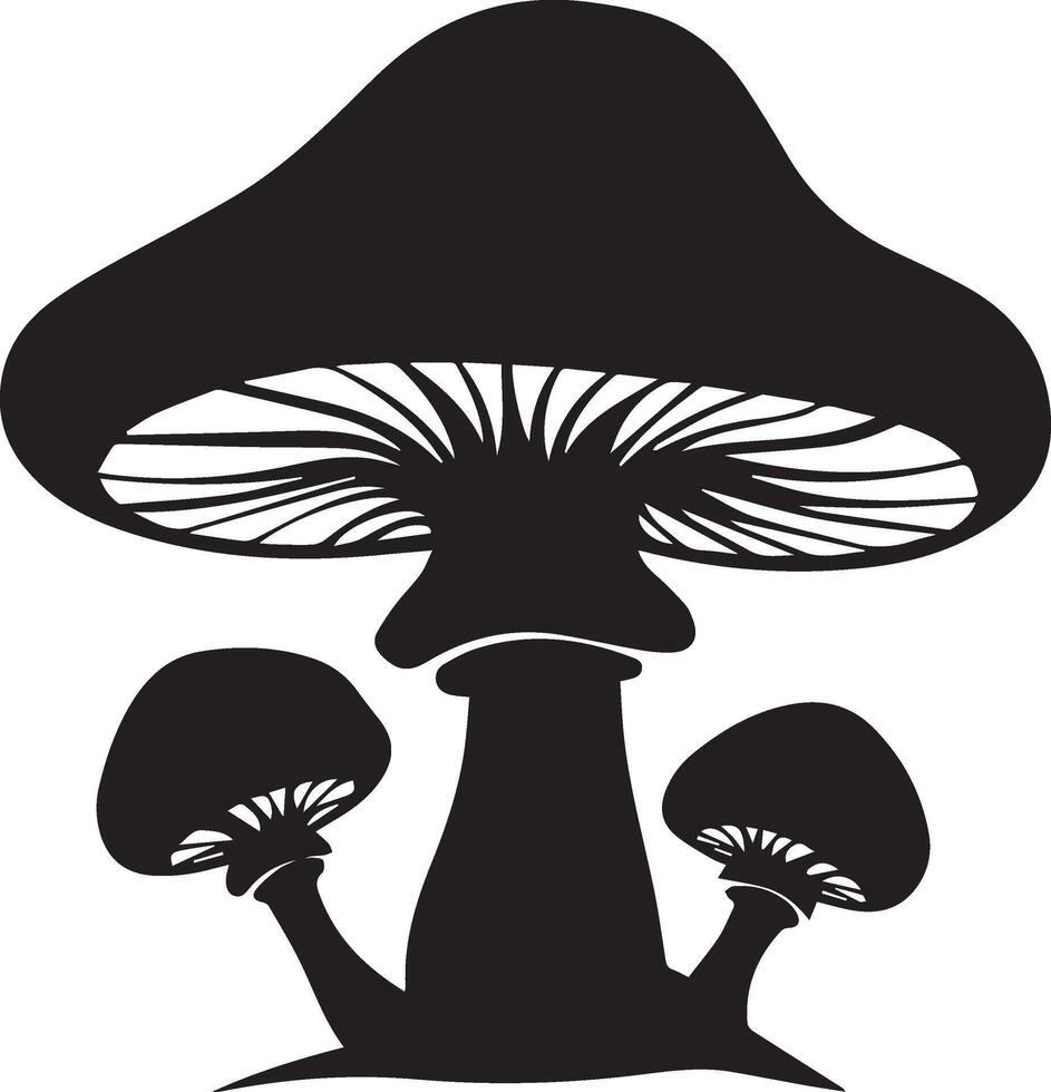 silhouette of mushroom on white background vector