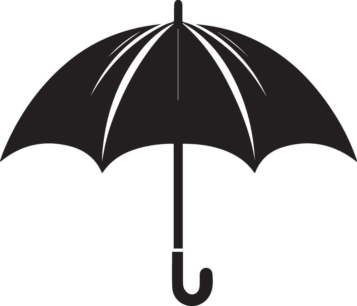 an umbrella is shown in black and white vector