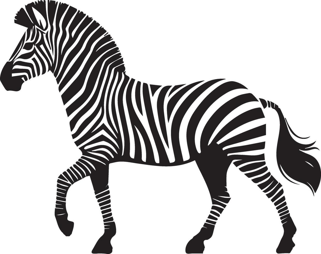 zebra silhouette on white background vector