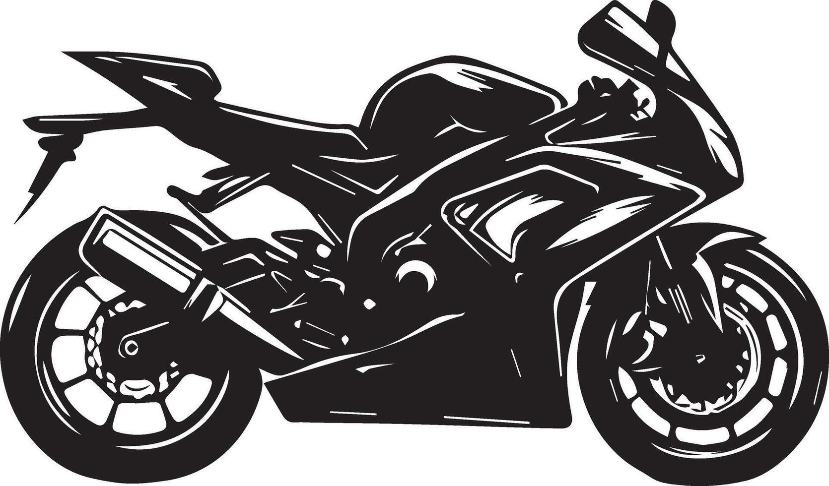 a black and white drawing of a motorcycle vector