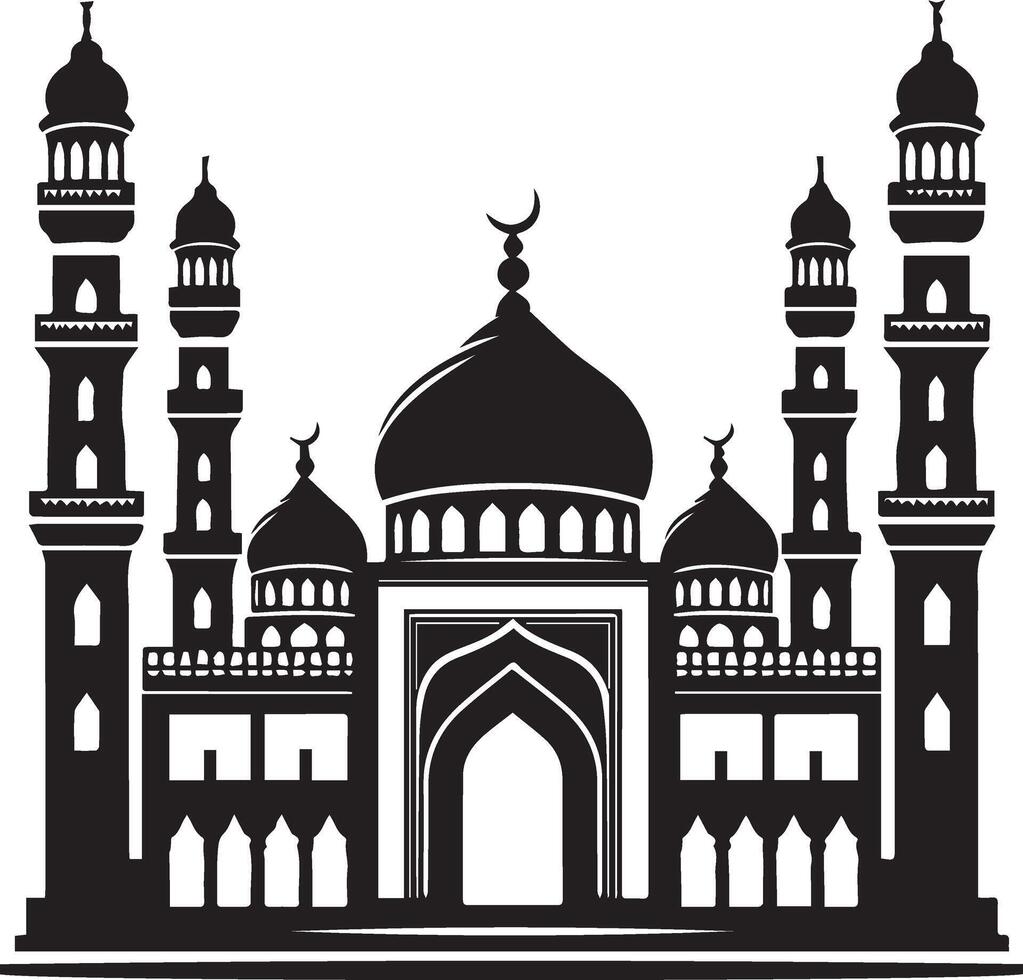 Islamic mosque silhouette vector