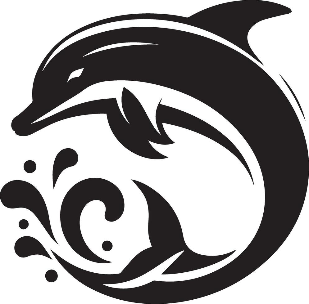 dolphin logo illustration vector