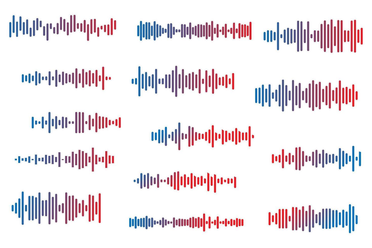 Audio wave icon. Sound waves set. Music symbol, sound wave, loading progress bar. vector