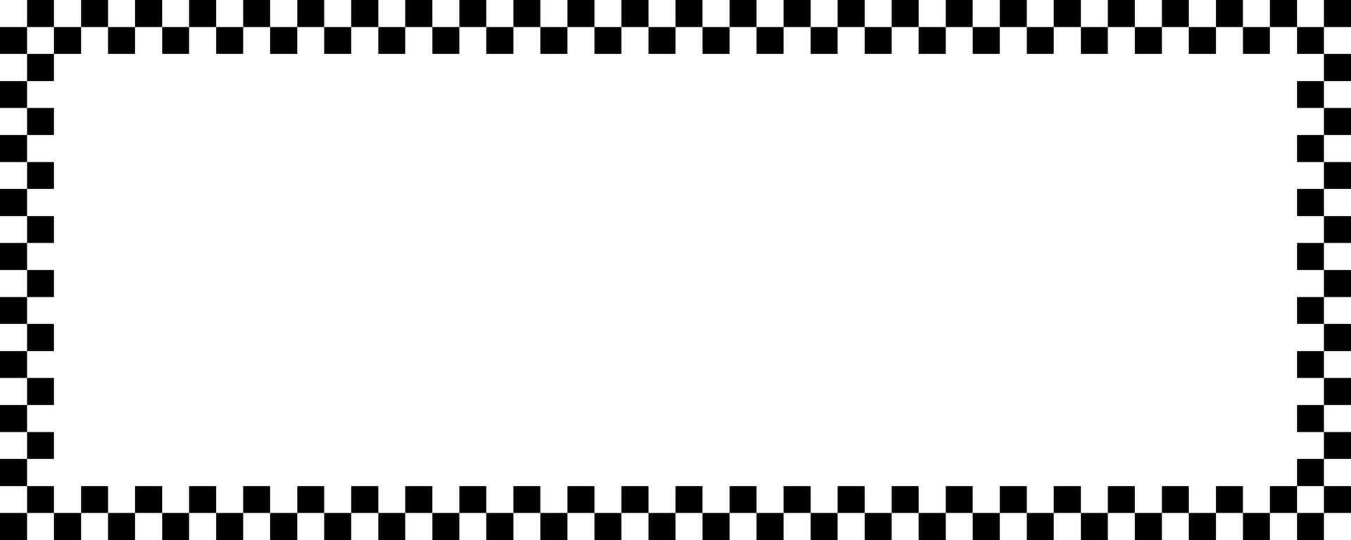 Checkers frame, border in line art style geometric seamless pattern. EPS.10. vector