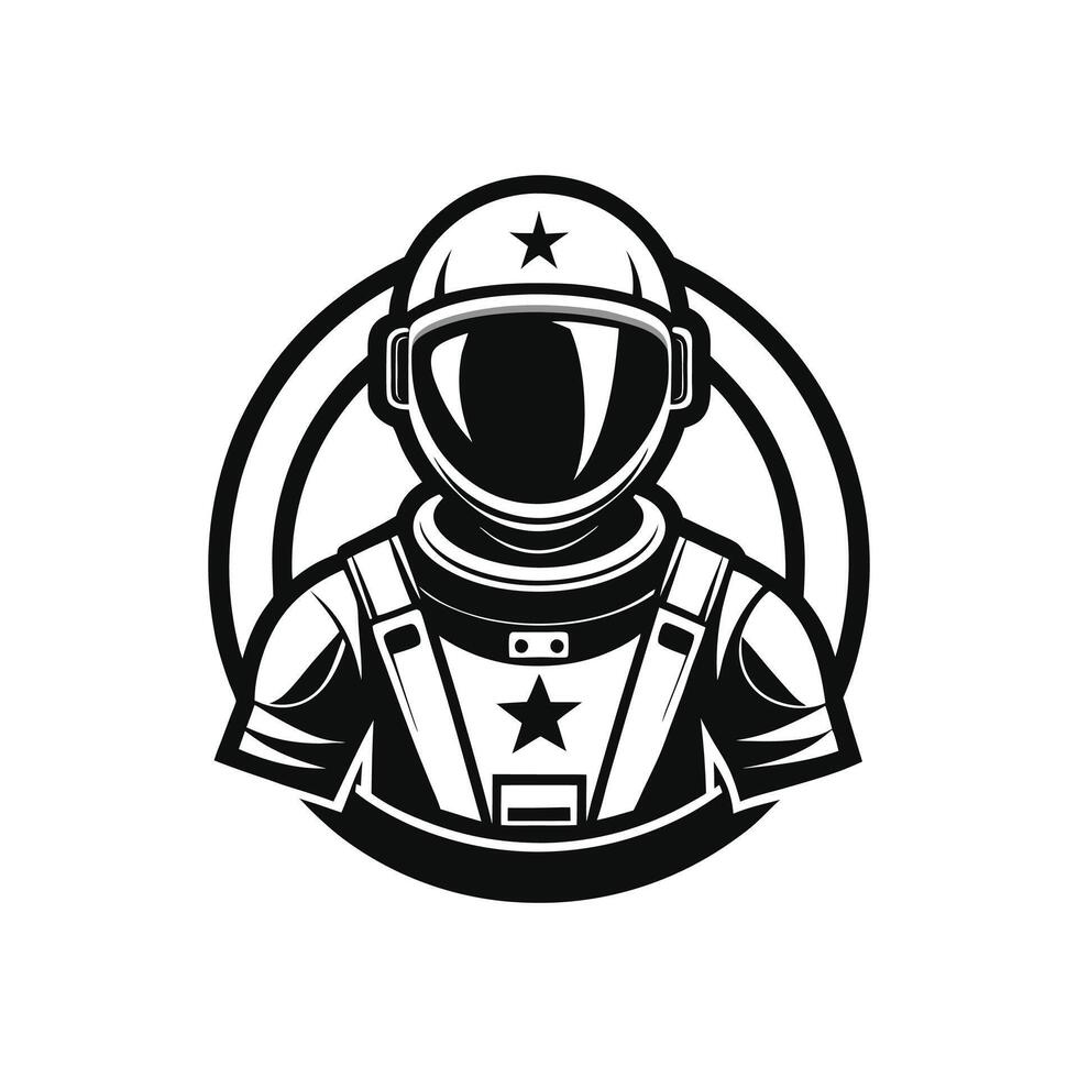 Astronaut Silhouette for Futuristic Exploration and Technology Logos vector