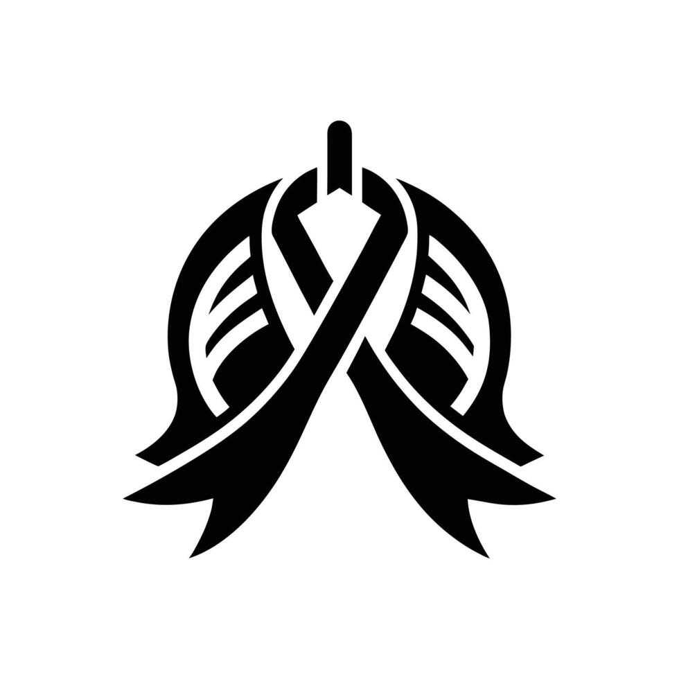 Lung Cancer Awareness Ribbon for Non-Profit Health Organization Branding vector