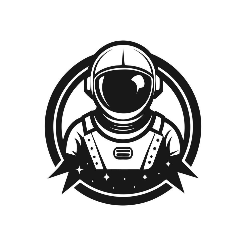 Astronaut in Space Silhouette for Futuristic Branding Concepts vector
