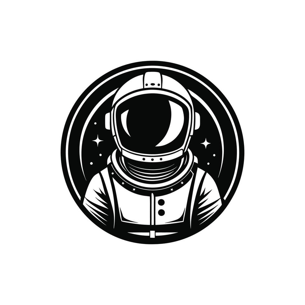 Adventurous Astronaut Silhouette for Space and Technology Company Branding vector
