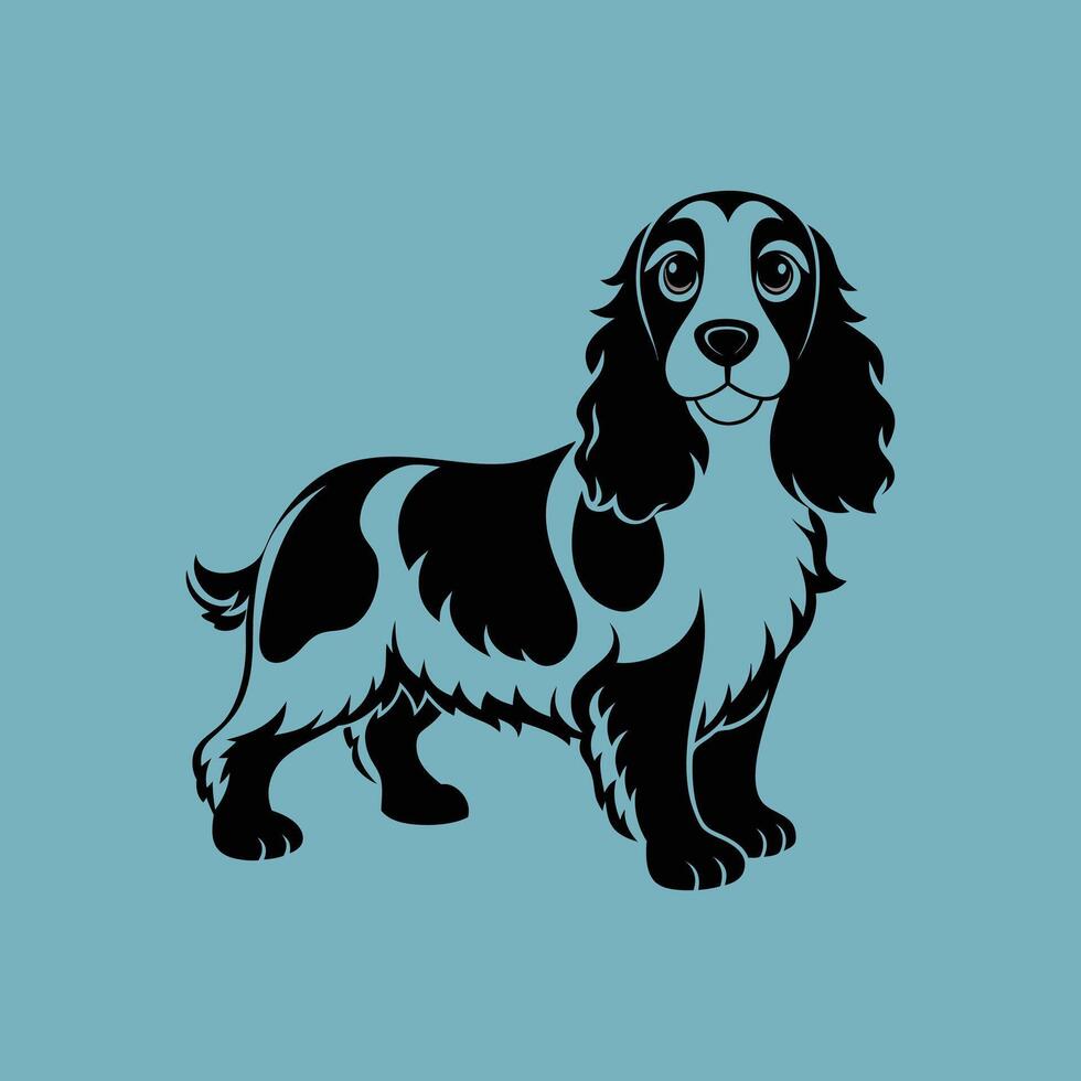 Cocker Spaniel Dog Silhouette for Family-Oriented Pet Business Branding vector