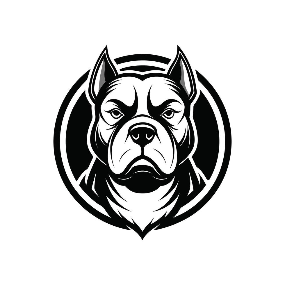 Loyal American Bully Dog Silhouette for Pet Business Logos vector