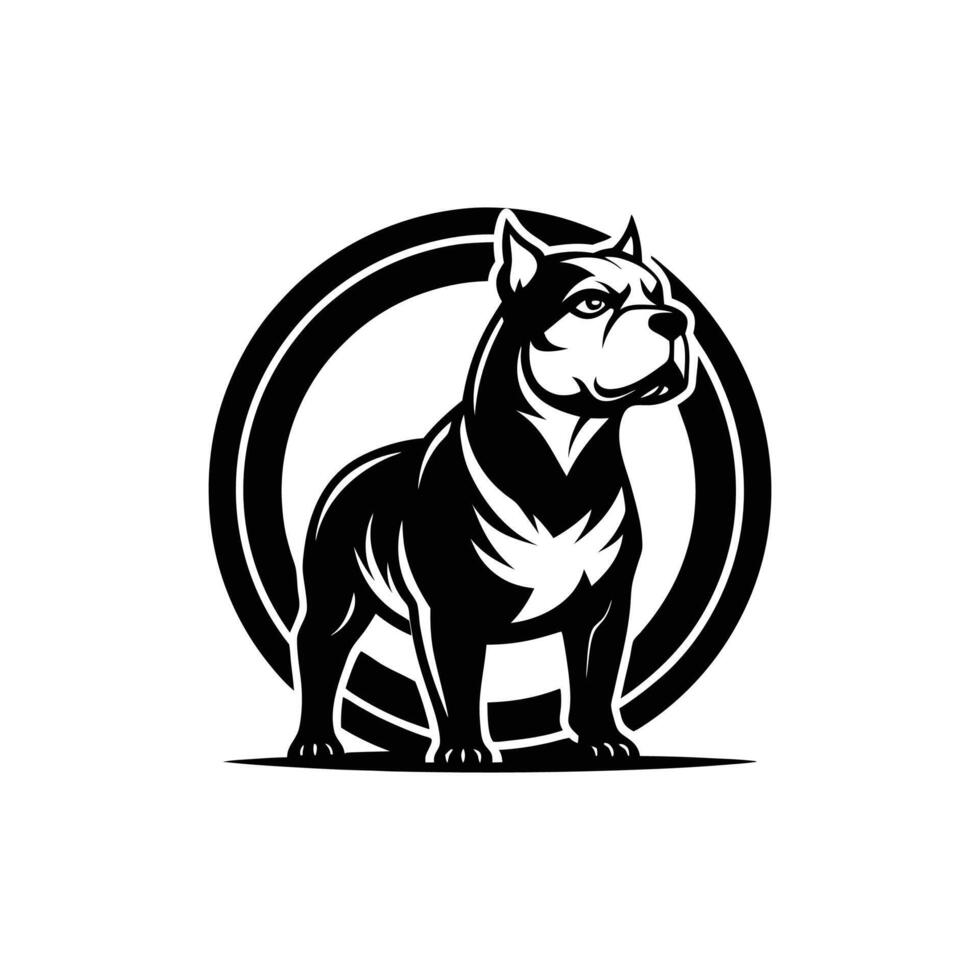 Loyal Companion American Bully Silhouette for Pet-Themed Branding vector