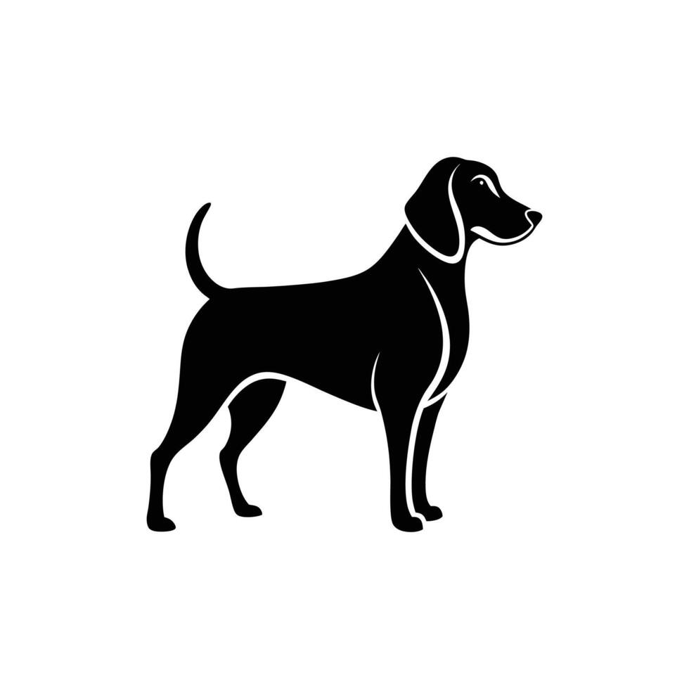 Curious Beagle Dog Silhouette for Exploration and Adventure Brands vector