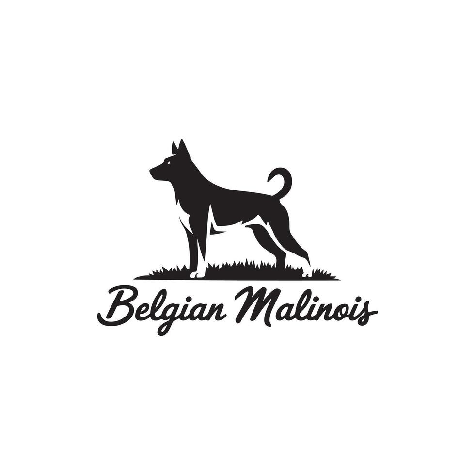 Loyal Belgian Malinois Silhouette for Security and Protection Branding vector