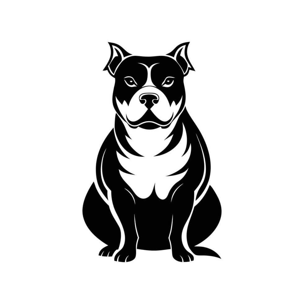 Staffordshire Bull Terrier Silhouette for Professional Breeder Logo Design vector
