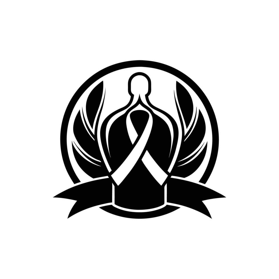 Lung Cancer Awareness Ribbon for Compassionate Health Service Logos vector