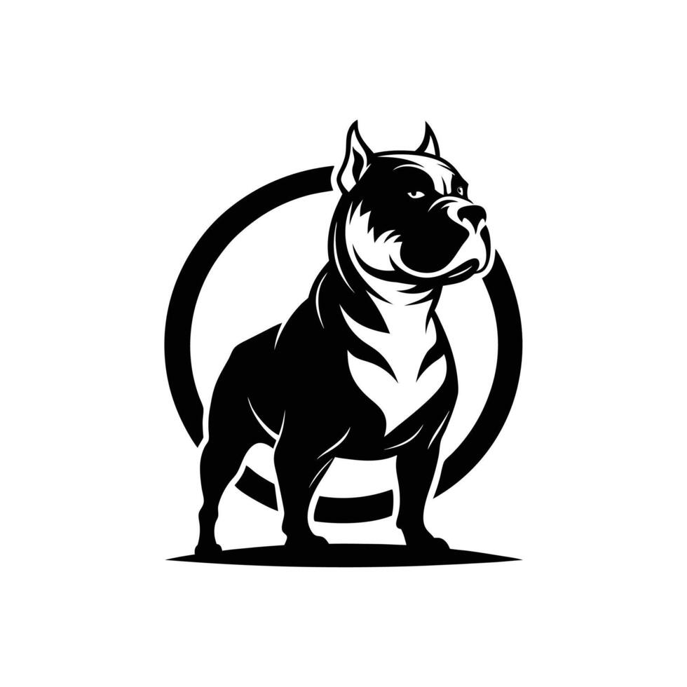 Iconic American Bully Silhouette for Dog Training Service Logos vector