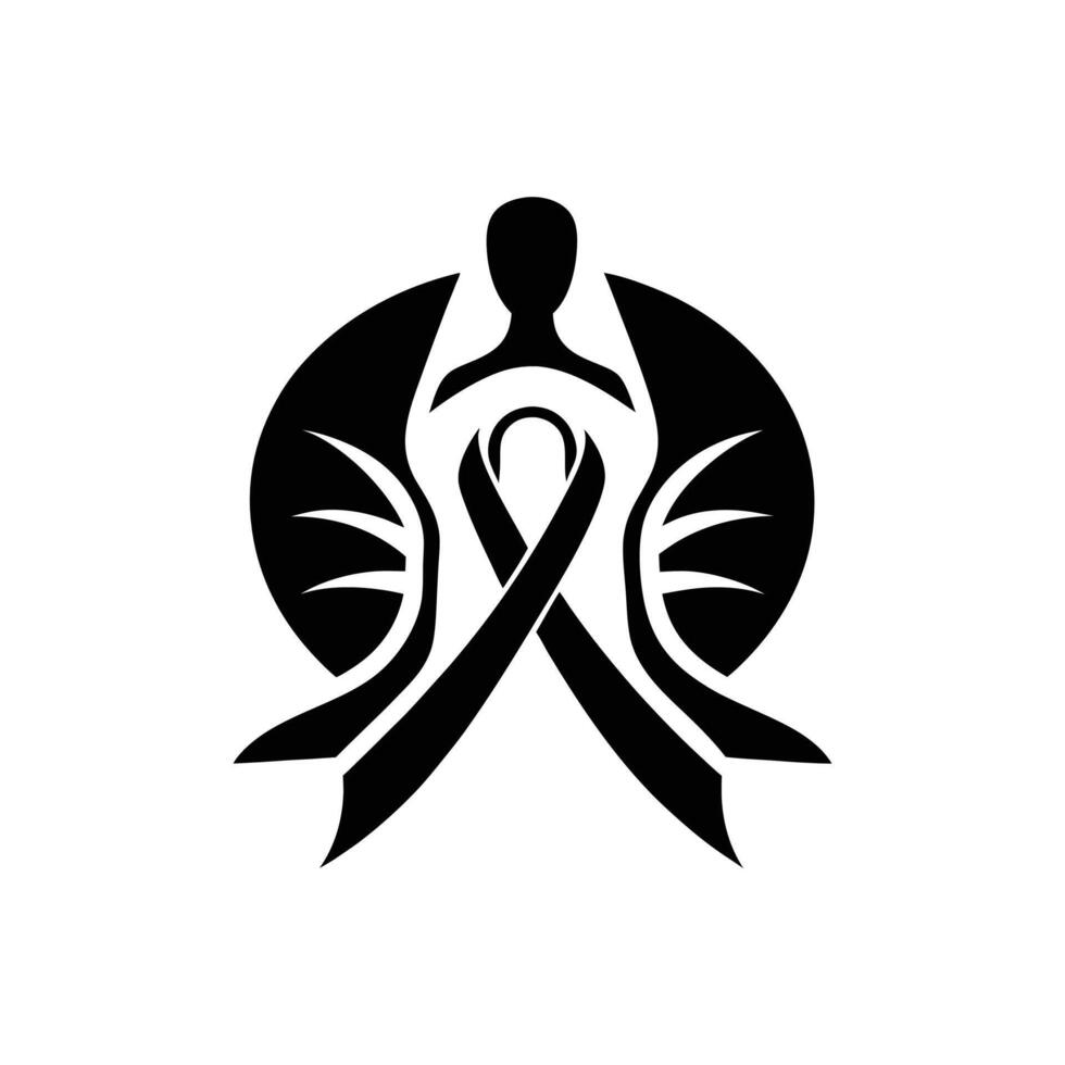 Lung Cancer Support Silhouette for Wellness and Advocacy Branding vector
