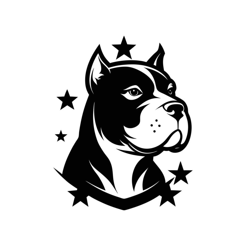 Bold American Bully Silhouette for Strength and Loyalty Logos vector