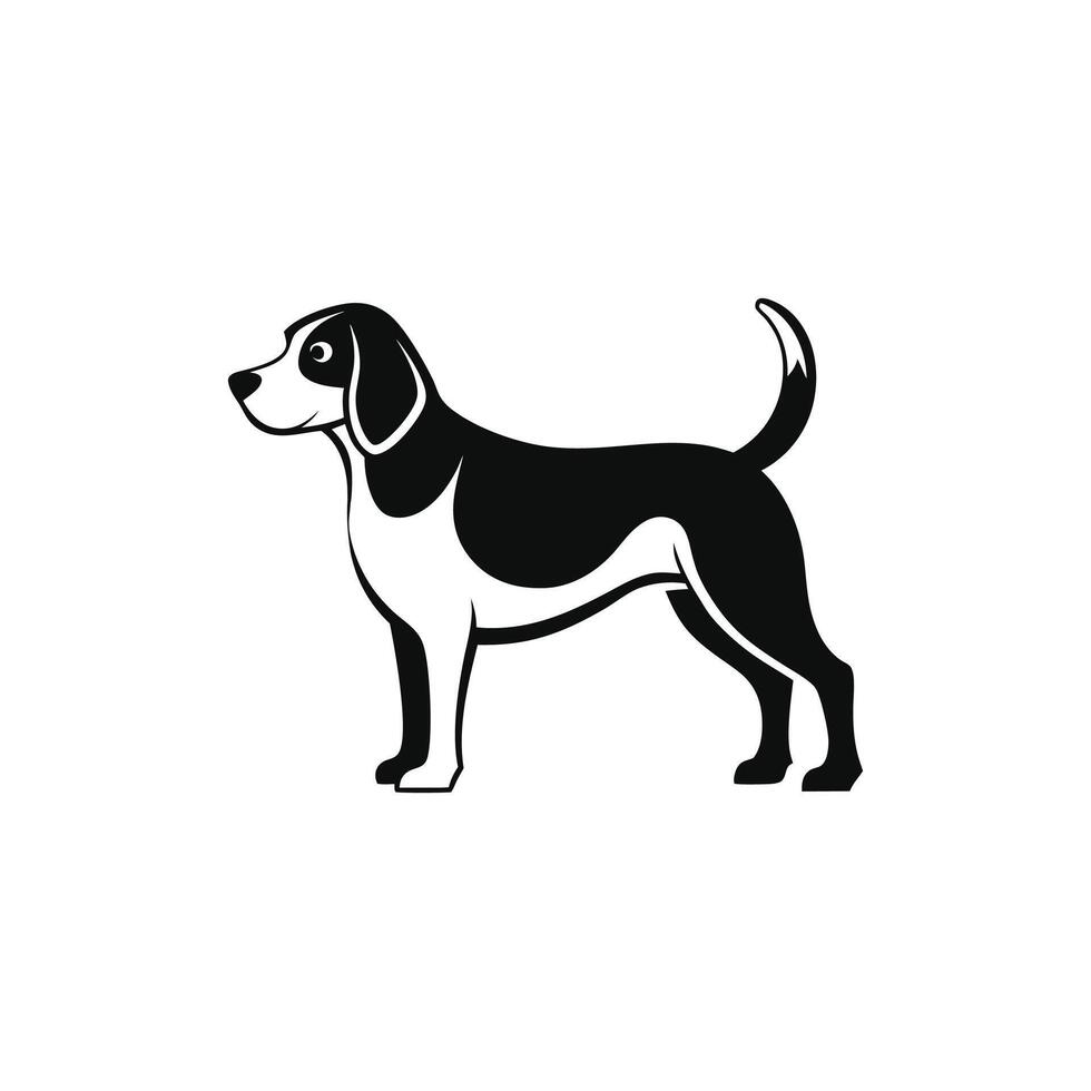 Loyal Companion Beagle Silhouette for Pet Store Branding vector