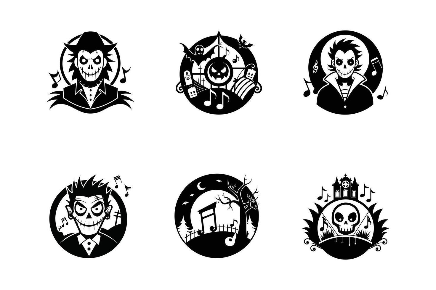 set of Boo-tastic Beats, Halloween Music Vibes vector