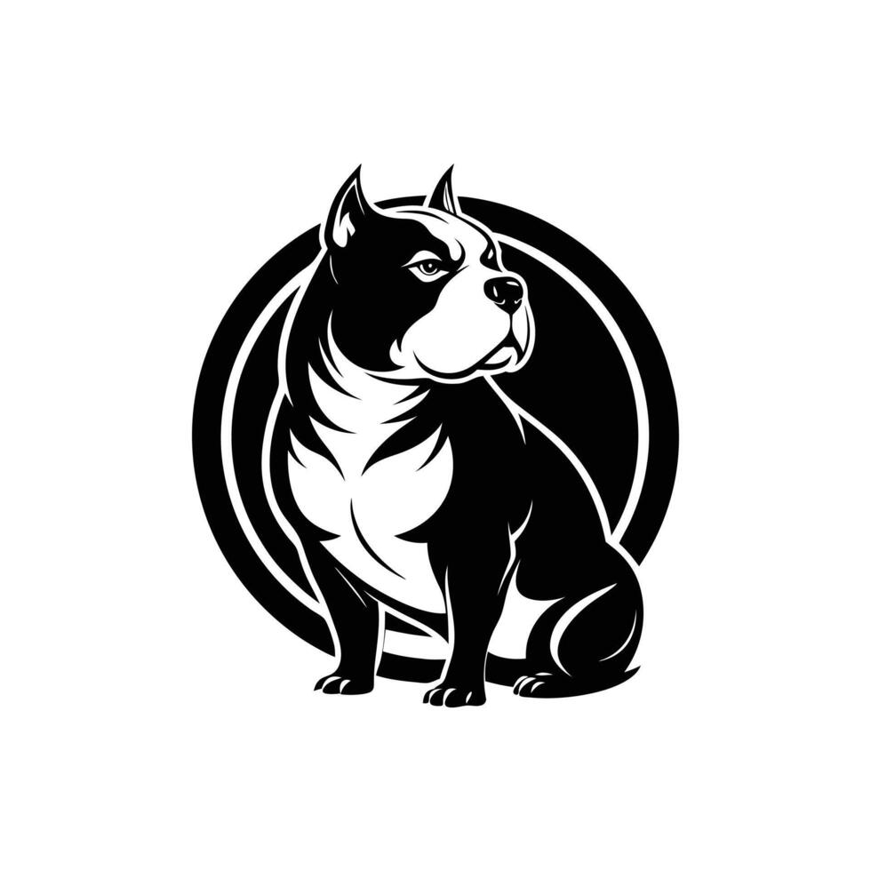 Loyal and Fearless American Bully Silhouette for Logo Concepts vector
