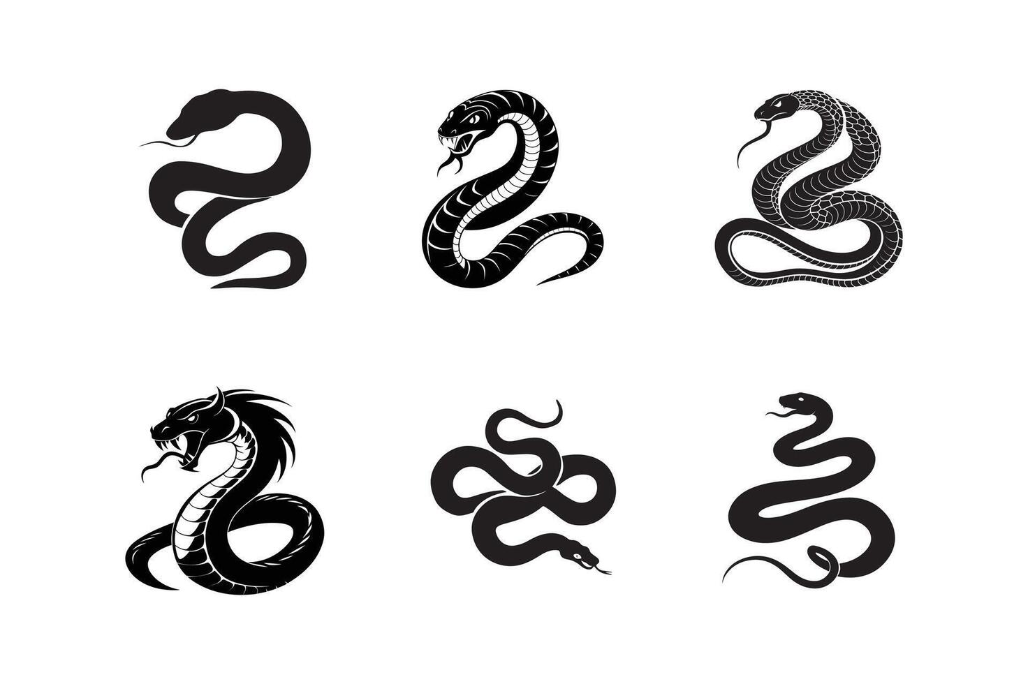set of Deadly Serpent, Stealth and Precision vector
