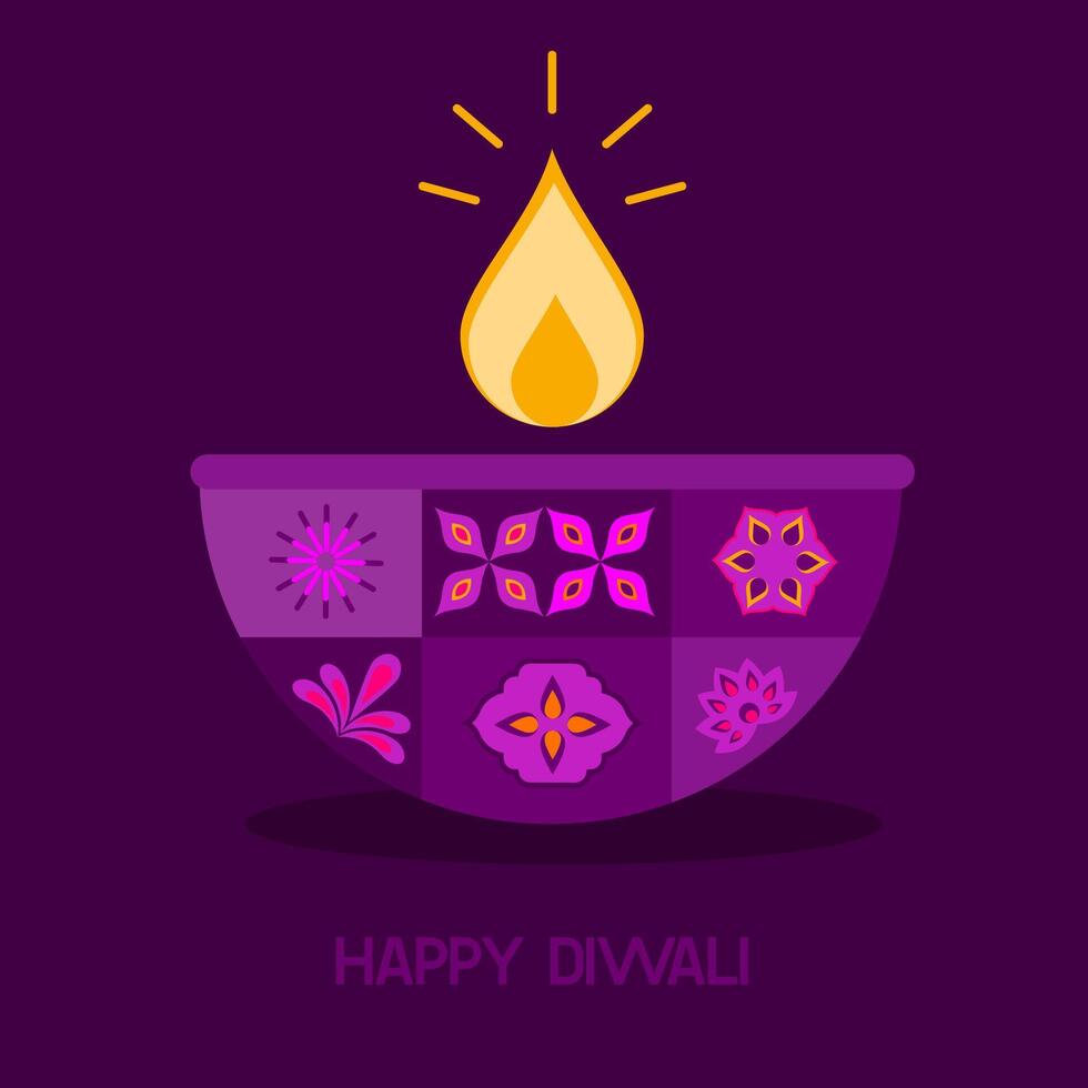 Happy Diwali, festival of light. Poster, banner and social media template. Modern concept geometric minimalist design. design vector