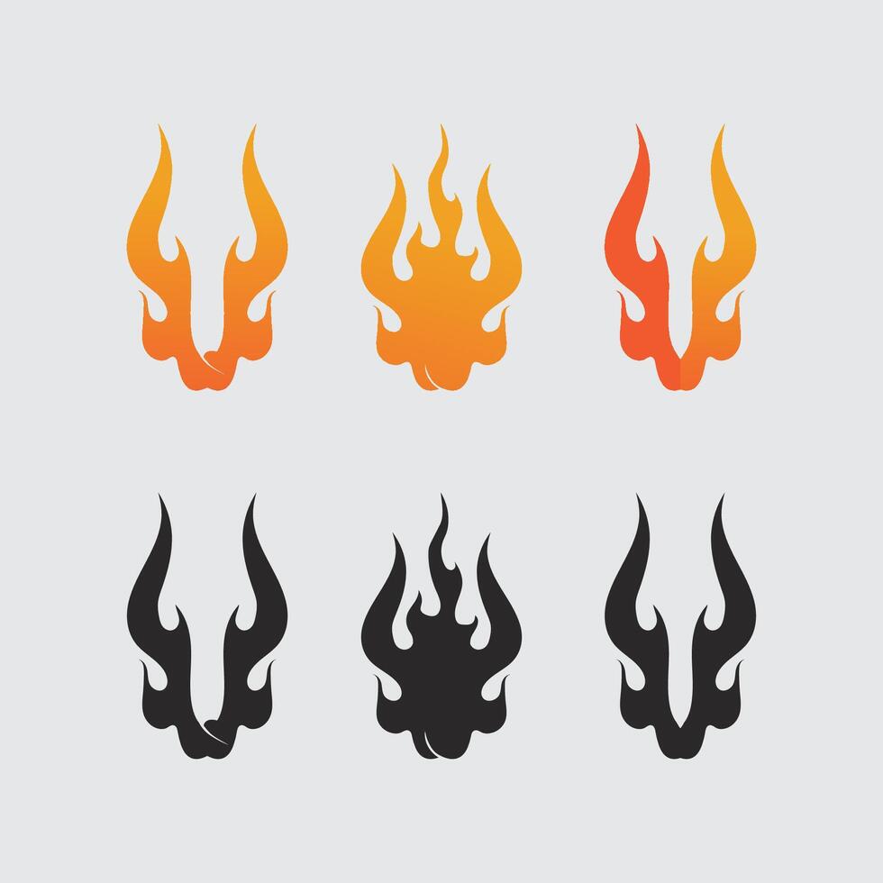 fire flame logo icon hot design template vector