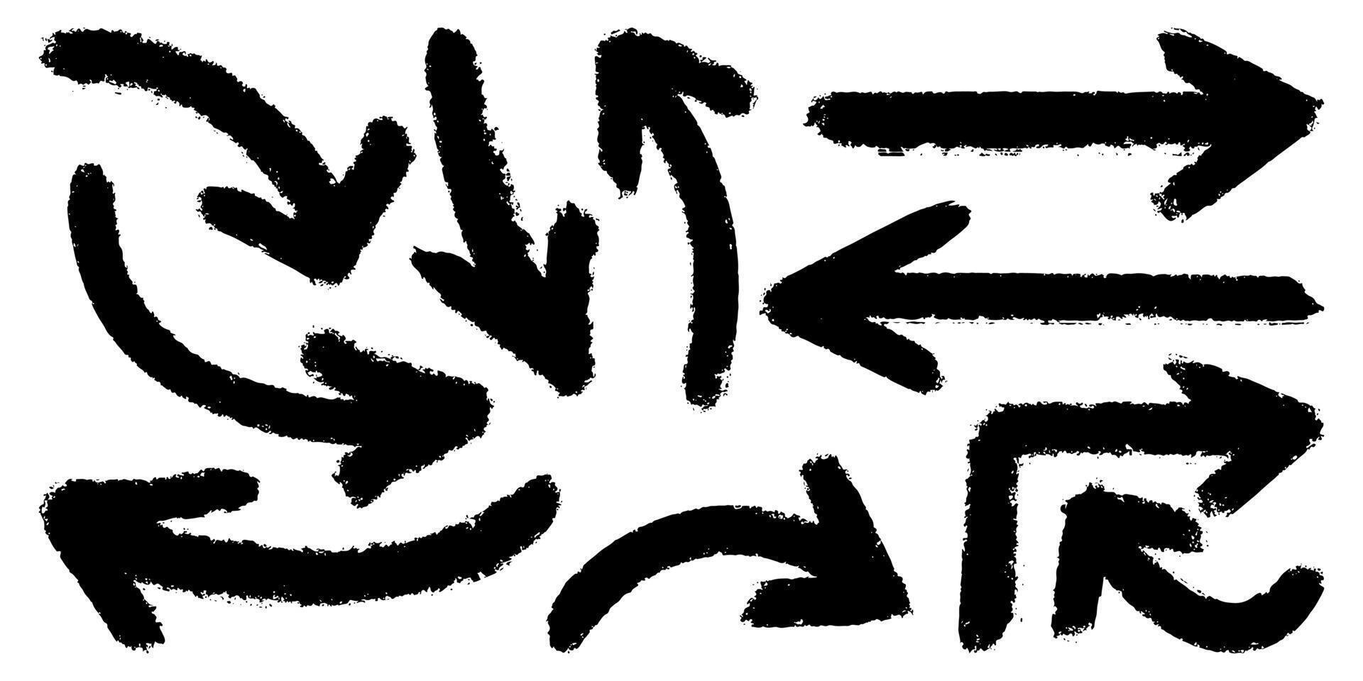 hand drawn sketch arrow isolated on white background. vector
