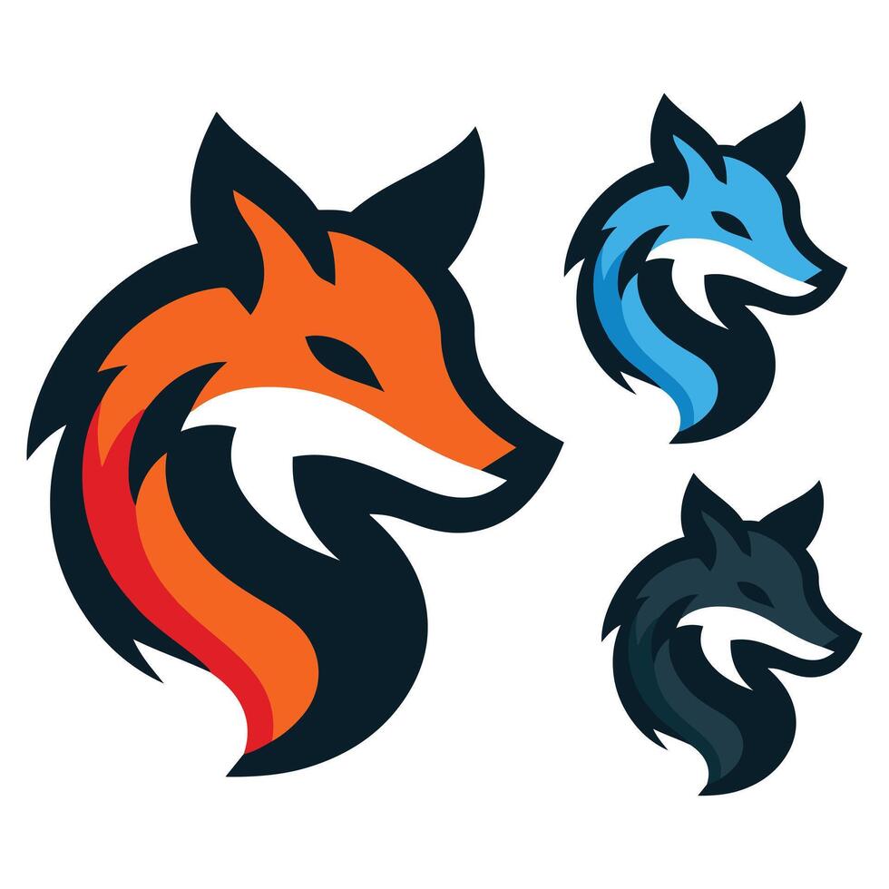 Powerful Fox Head Silhouette Illustrations for Nature Enthusiasts vector