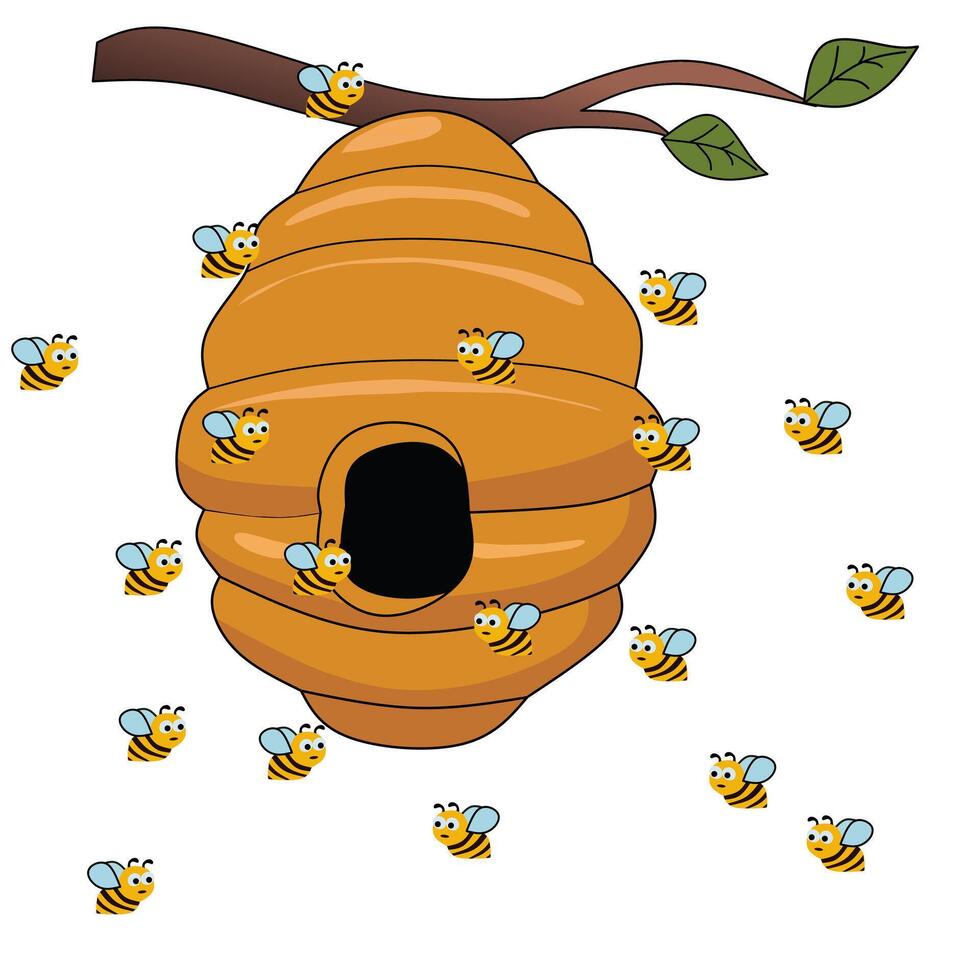 bee hive clipart vector