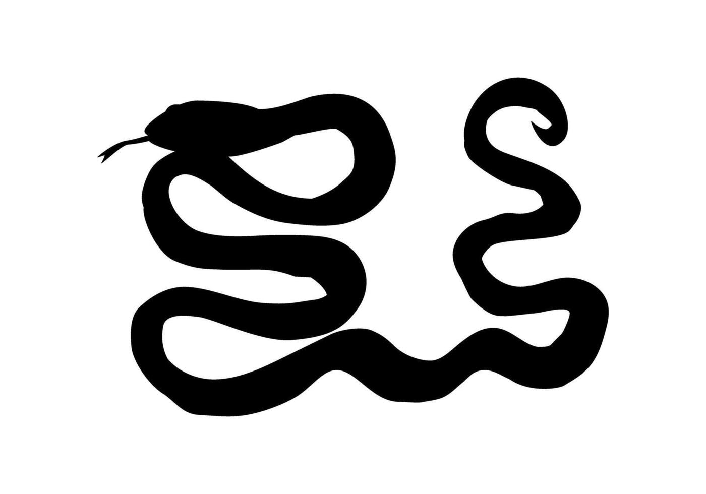 Silhouette of a snake with its tongue hanging out vector