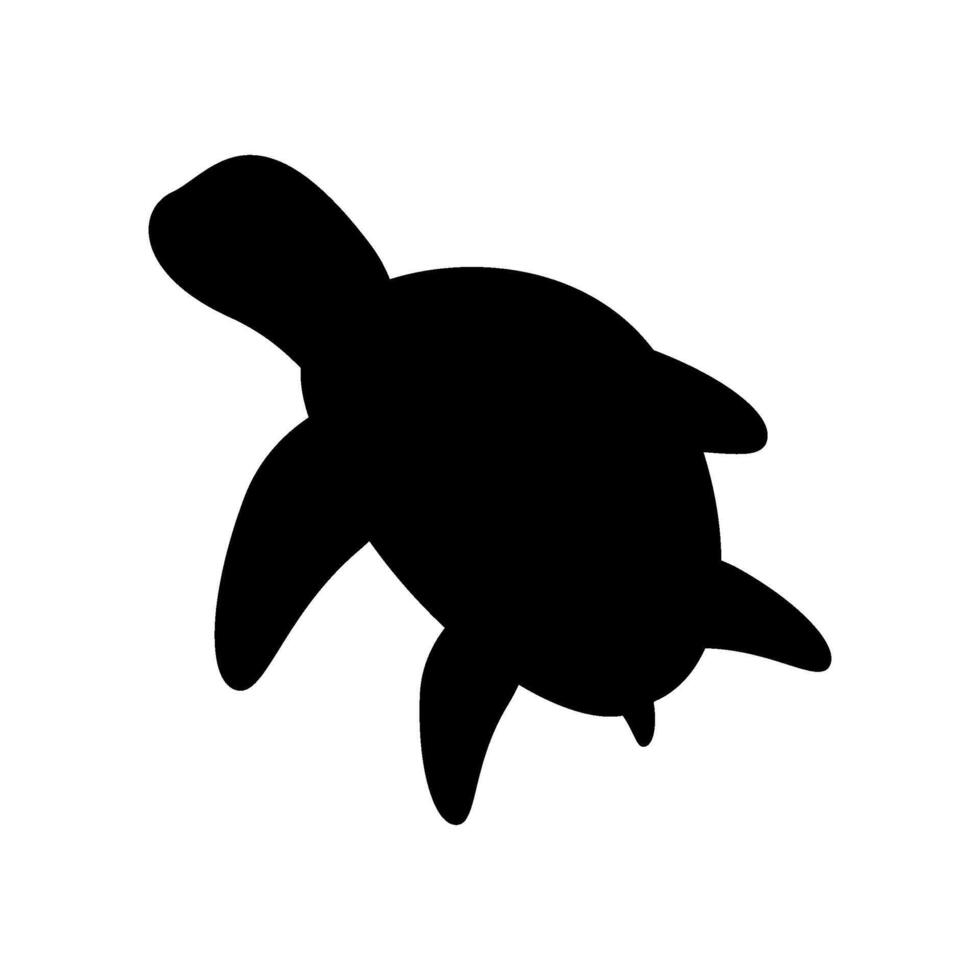 Black silhouette tropical sea turtle vector