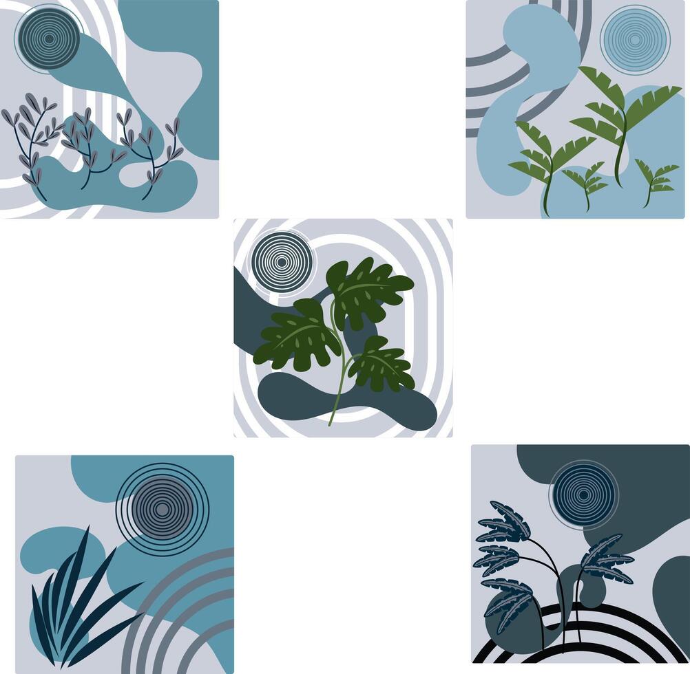 The overall style is minimalist and modern with a focus on clean lines and simple forms vector