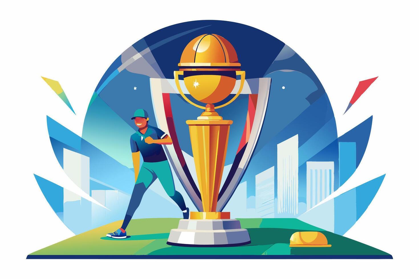 Luxurious Champion Trophy in Gold for Award, Reward, and Achievement Concept with Shimmering Gold Background Design vector