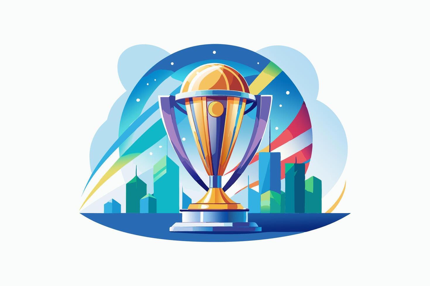 Champion Golden Trophy Icon with Award and Reward Concept Design on a Shiny Gold Background for Victory and Achievement vector