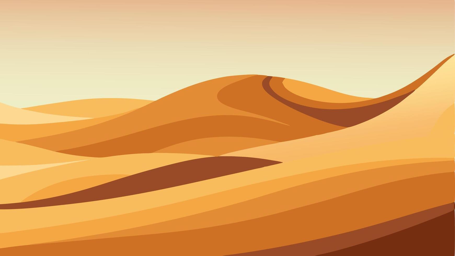 Full Yellow Desert Landscape Background Illlustration in Warm colors vector