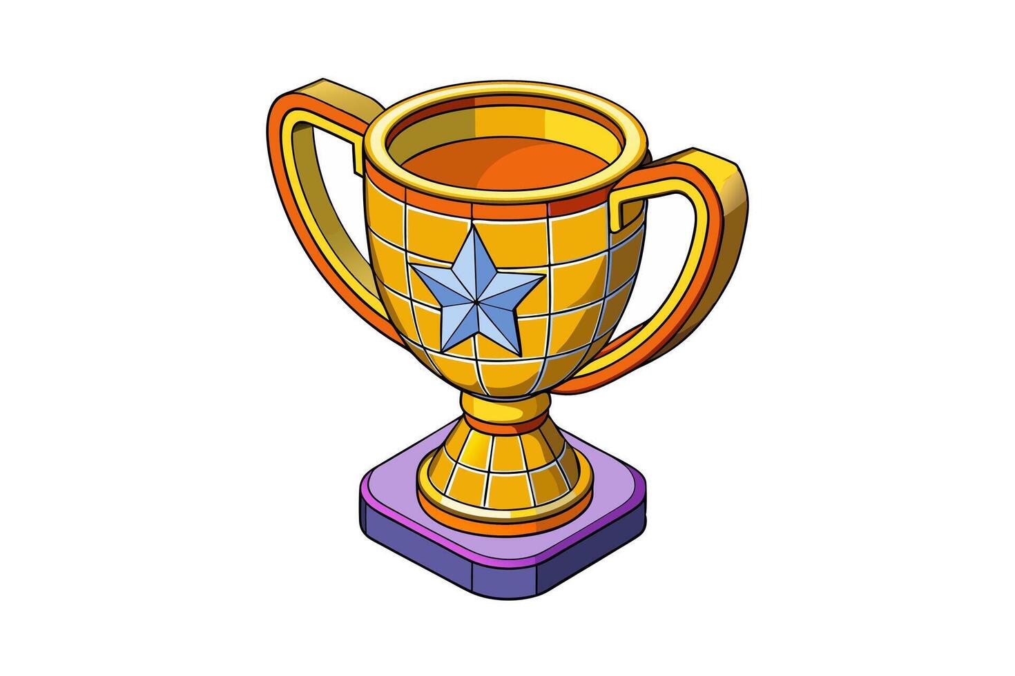 Golden Prize Cup Winner Award. A Stunning 3D Gold Cup Illustration with Intricate Details. Perfect for Award Ceremonies vector