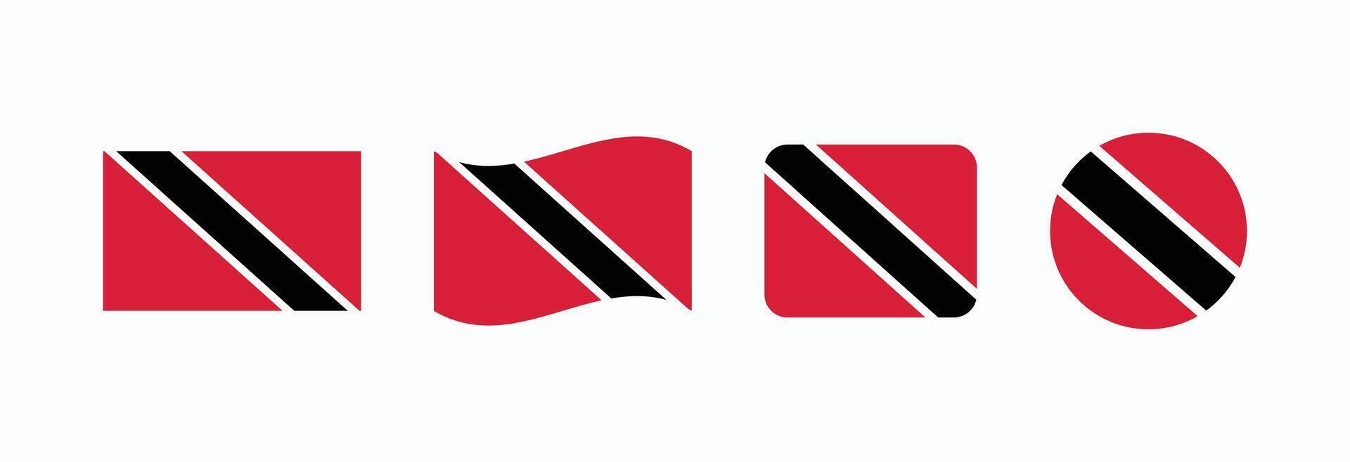 Trinidad and Tobago flag. Set of Trinidad and Tobago Flags Collection. vector
