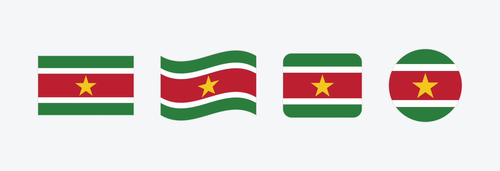 Suriname flag. Set of Suriname Flags Collection. vector