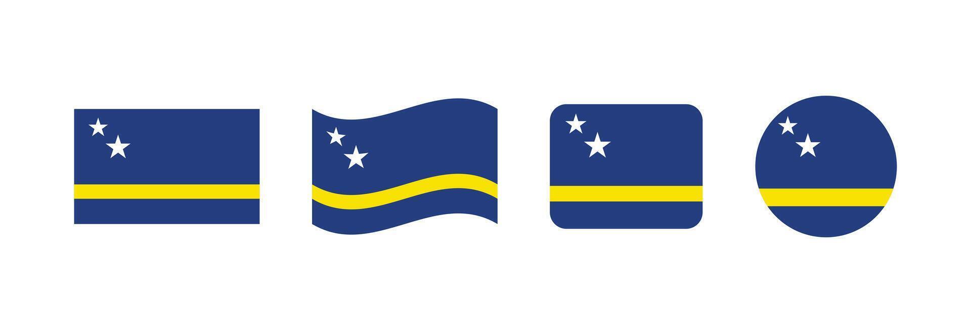 Curacao flag. Set of Curacao Flags Collection. vector