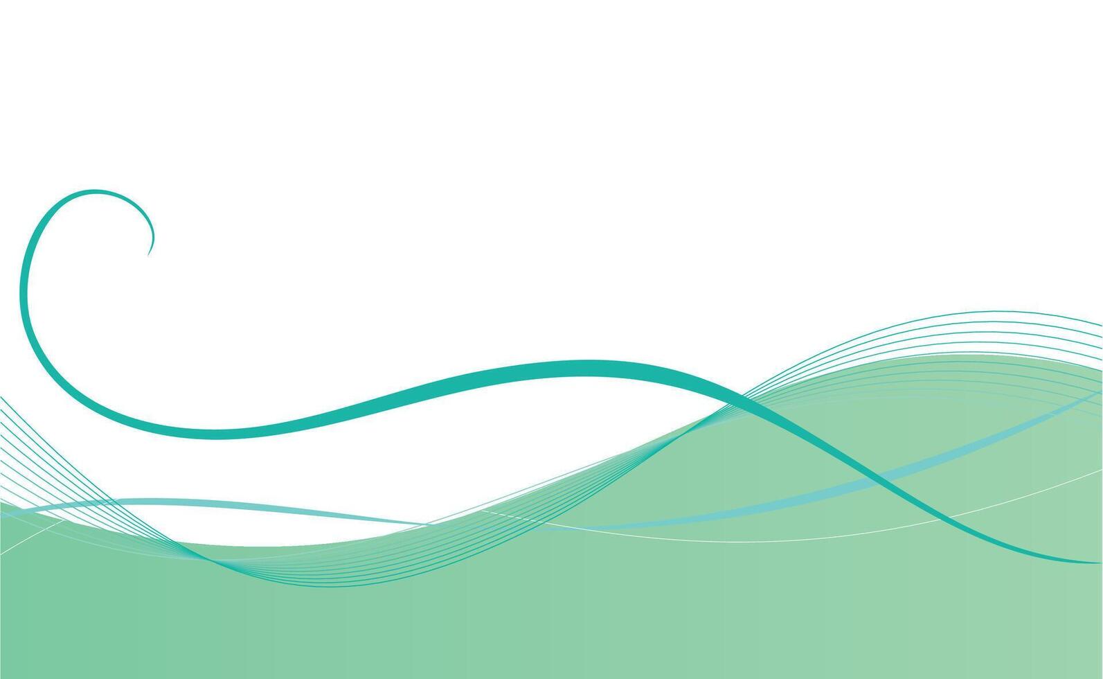 Abstract turquoise gradient wavy background vector