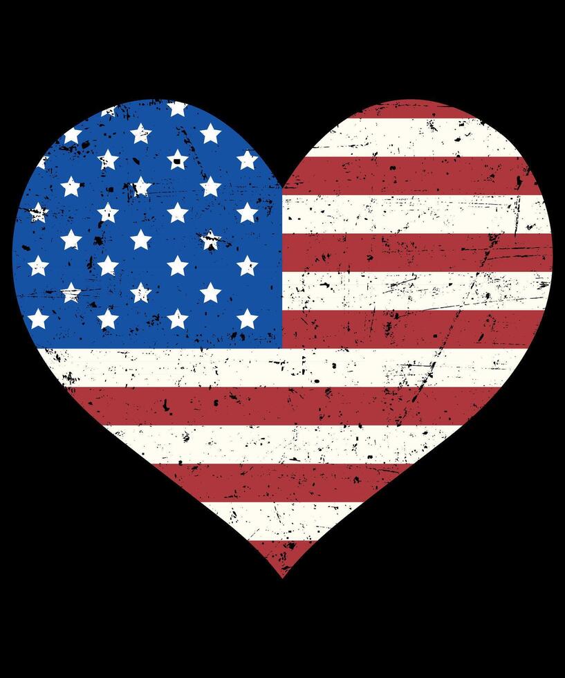Love 4th of July T-shirt Fourth of July America USA Flag vector